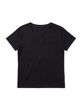 NWT | YOGINGO Onyx Black V-Neck Short Sleeve Soft Rayon Blend Essential Top | XL
